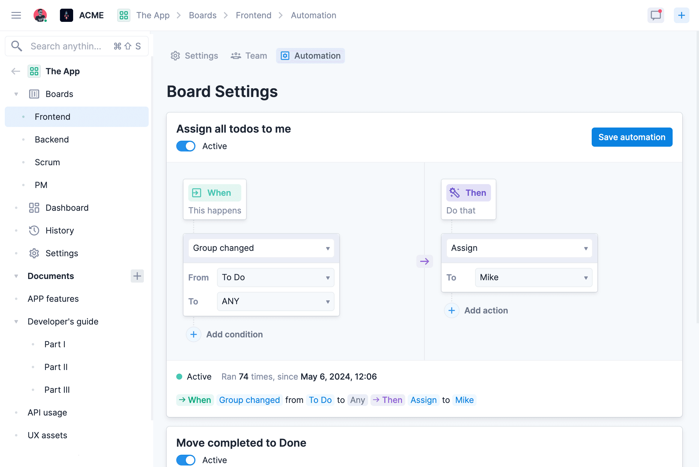 Vaiz automation rules builder